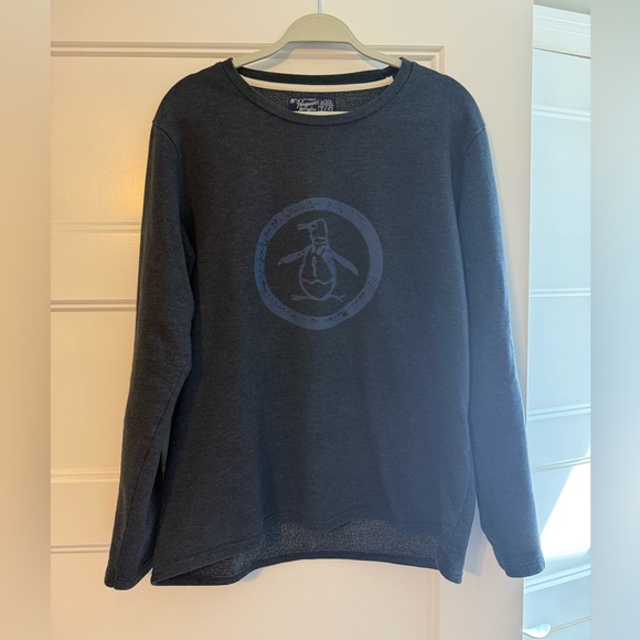 Men’s Original Penguin Heathered Navy Blue Crewneck Size Large - Picture 1 of 3